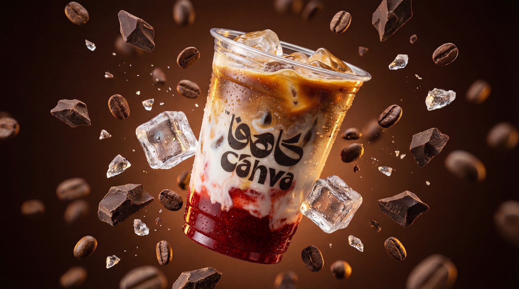 CAHVA — iced coffee cup, product shot